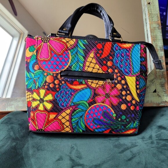 Belo Horizonte since 1965 colorful flower print handbag - Picture 2 of 7